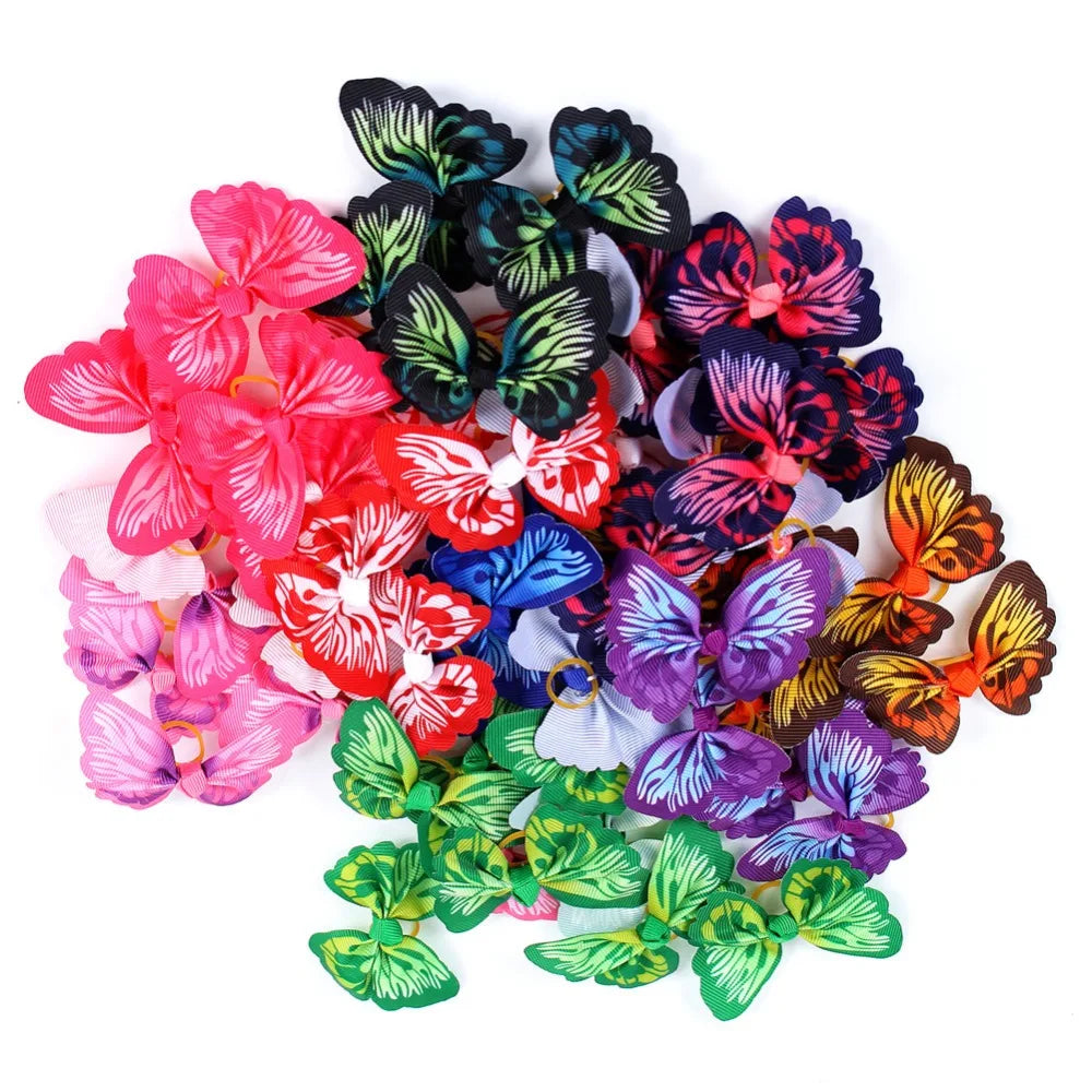 50/100pcs Dog hair accessories Butterfly design