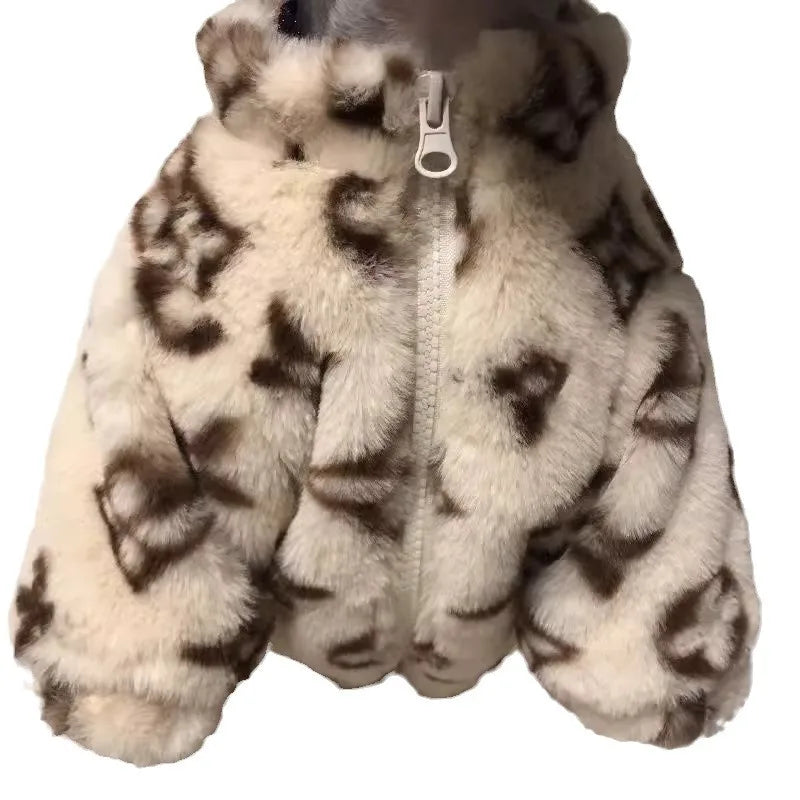 Smoked fur coat to keep warm