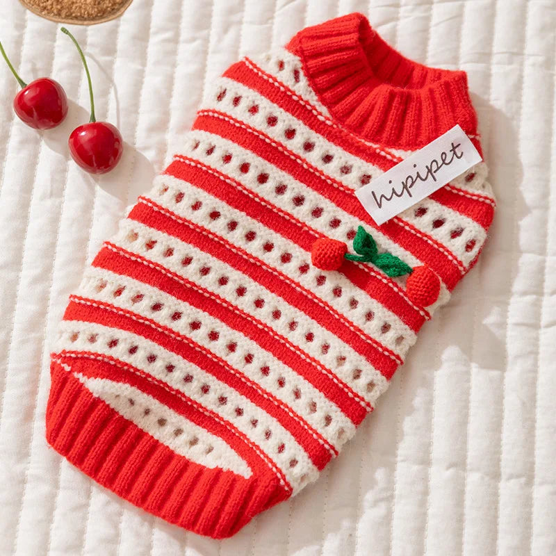 Dog Winter Clothes Cherry Dog Sweater