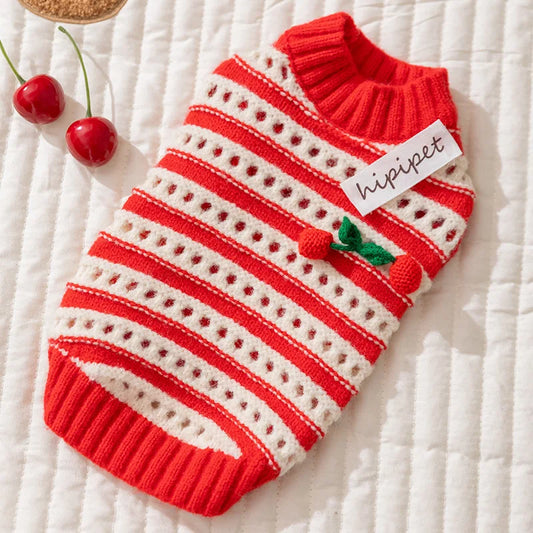 Dog Winter Clothes Cherry Dog Sweater