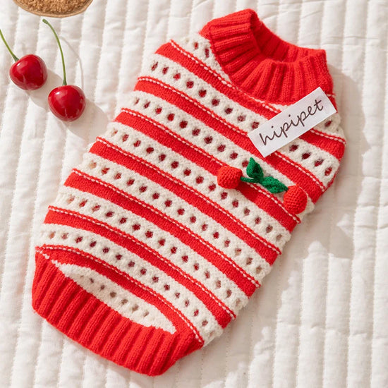 Dog Winter Clothes Cherry Dog Sweater