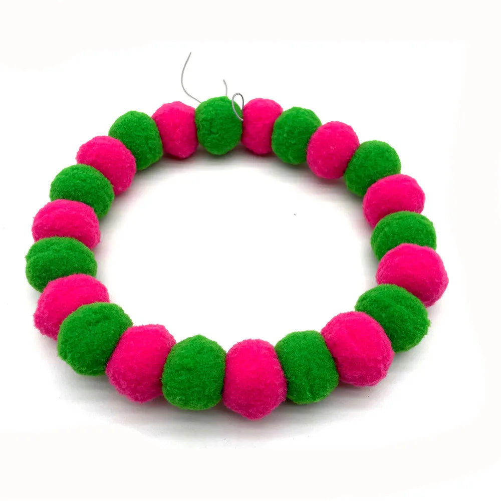 30pcs  Tie Rainbow Flower Hair Ball