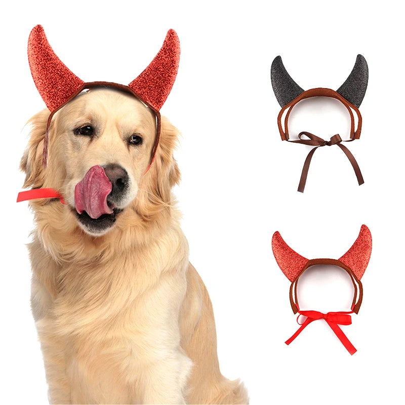 Halloween Ox Horn Headband for Cats