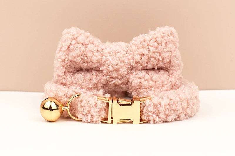 Teddy fur cat collar