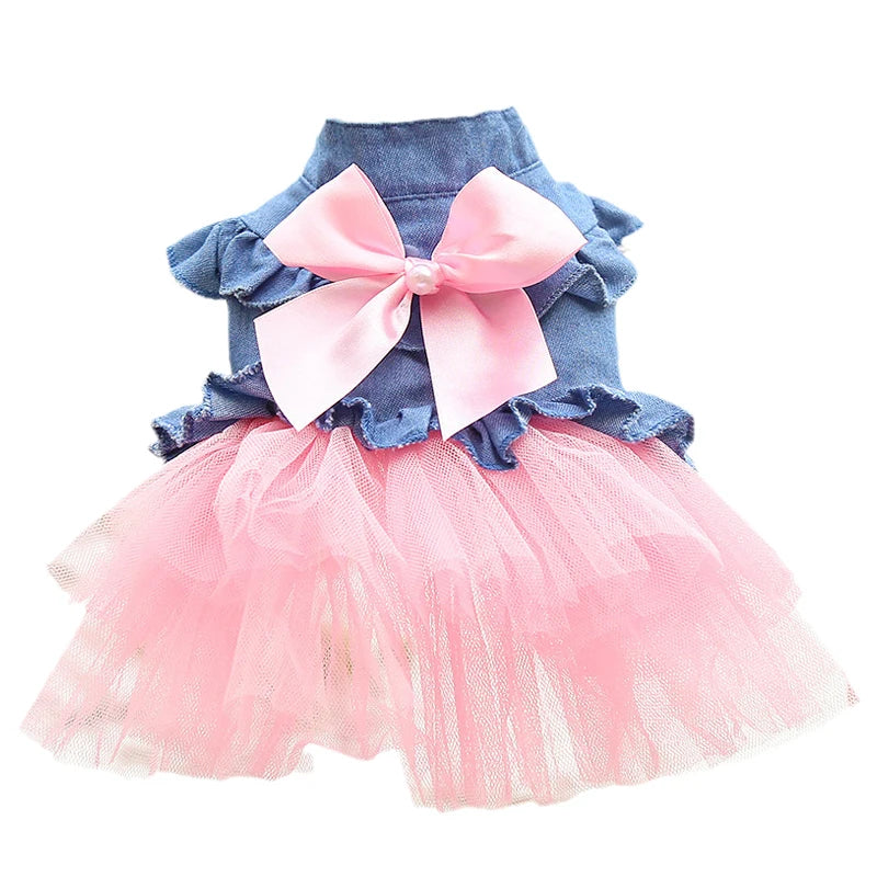 Denim Sphynx Cat Princess Dress